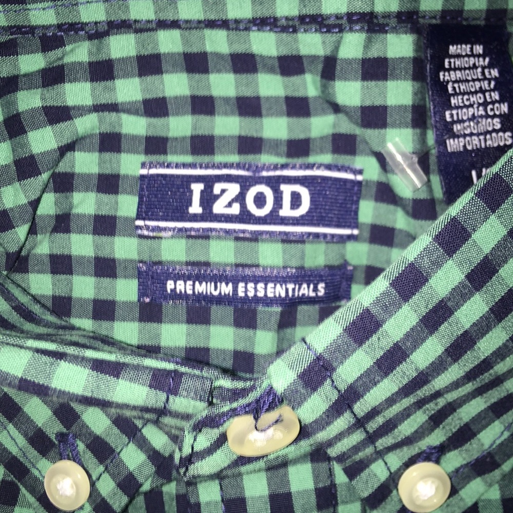 IZOD-Mens Premium Essentials Stretch Beryl Gingha - Picture 4 of 5